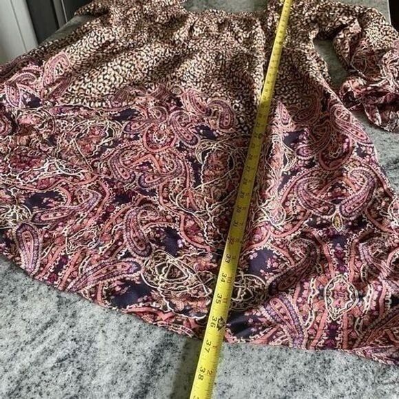 NWT Anthropologie Maeve Large Dress Boho Smocked Leopard Paisley Peasant - Picture 8 of 11